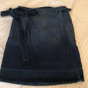 Anthropologie Denim Wrap Around Skirt